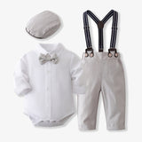 0-24M Baby Boy British Style Gentleman Spring Autumn Suit 5 Pcs Set