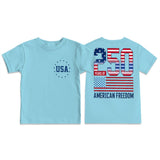 Kid Boy Girl Crew Neck Top Fashion Comfortable Independence Day T-shirt
