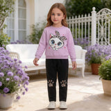 1-8Y Kid Baby Girls Suit Spot Cartoon Cute Suit 2 Pcs Set