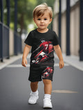 2026 New Sports Style Round Neck Short-sleeved Shorts Set Is Loose and Comfortable