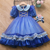 2-8T Kid Baby Girls Summer Rabbit Police Officer Birthday Dress
