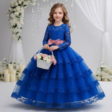 Princess Dress Dress Long Sleeve Lace Mesh Dress Bow Dress
