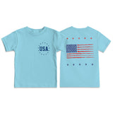 Kid Boy Girl USA Independence Day Printed Crew Neck Short Sleeve T-Shirt
