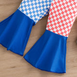 Independent Day Baby Girl Summer Sleeveless Suspender Flared 2 Pcs/Set