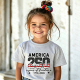United States of America 250th Anniversary July 4th  Kid Boy Girl Shirts