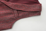 6M-5T Kid Baby Boy Performance Red Plaid Formal Christmas Suit 4 Pcs Set