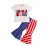 Baby Girls  Independence Day Embroidered Bell 2 Pcs Set