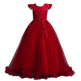 Kid Girl Princess Mesh Yarn Piano Performance Dresses
