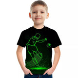 Kid Boy Flame Football 3D Printed Casual Short Sleeve T-Shirt