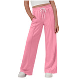 New solid color lines fashionable soft casual straight medium and adult trousers