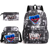 Poppy Playtime Sausage Monster Student Backpack Three-piece School Bag