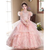 Children's Dress, Pink Host Piano Performance, Girls Are Beautiful