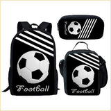 Kid School Satchel Street Tide Basketball Football Three-piece Set Schoolbag