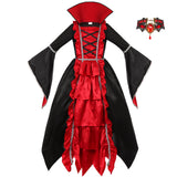 Children's and Women's Vampire Dresses, Halloween Red Pleats Suck, Holiday Party Costumes