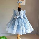 Kid Girl Fluffy Gauze Flower Girl Catwalk Princess Dresses