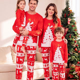 Family Matching Parent-child Warm  Fashion Casual Printing Pajamas