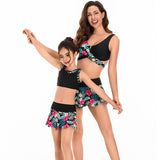 Parent-child Swimsuit, Split Skirt Bikini Set, Family Mother and Daughter Swimsuit