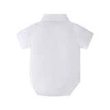 Baby Boys Gentleman Short Sleeve Overalls Bow Tie 3 Pcs Set