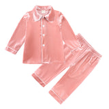0-12T Kid Baby Boy Girl Golden Velvet Long Sleeve Homewear Pajamas