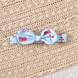 Independence Day Kid Baby Girl Sweet Bow Print Short-sleeved  Dresses