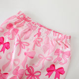 1-8T Kid Baby Girl Bow Sweet Casual Long Sleeve Christmas Pajamas