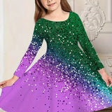 2-10T Kid Girl Foreign-style Sweet Colorful Casual Dresses