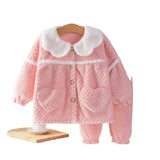 Kid Girl Autumn Winter Flannel Warm Home Pajamas