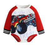 Baby Girl Long-sleeved One-piece Triangle Racing Rompers