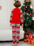 Family Matching Bear Snowflake Letters Stripes Christmas Parent-child Pajamas
