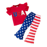 Baby Girl Summer Independence Day Star Flared 2 Pcs Set