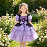 Kids Dress Girls Dress Summer Purple Sweet Cool Princess Dress Halloween Dress