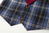 6M-5T Kid Baby Boy Suit British Style Long Sleeve Handsome Performance 4 Pcs Set