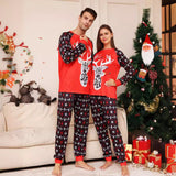Family Matching Alphabet Snowflake Deer,Christmas Parent-child Loungewear Pajamas