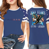 Kid Girl USA Independence Day 250th Anniversary Summer T-Shirt Tops