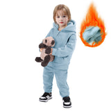 1-10T Kid Baby Boy Girl Autumn Winter Sports Velvet Warm Suit 2 Pcs Set