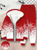 Children's 3D Digital Printing Children's Zipper Hooded Sweater Set