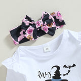 Baby Girl Halloween Letter Long Sleeves Printed 3 Pcs Sets