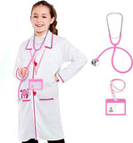Kid Doctor White Coat Raw Laboratory Surgical Gown 3 Pcs Set
