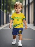 2026 New Sports Style Round Neck Short-sleeved Shorts Set Is Loose and Comfortable