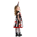 4-12T Kid Girl Halloween Clown Circus Party Funny Dress Up Costume