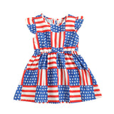 Ins Independence Day Kid Baby Girl Fly Sleeve Dress
