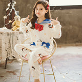 Kid Girls Autumn Cotton One-piece Spring Autumn Pajamas