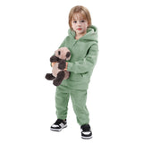 Kid Boy Girl Suit Fleece Thick Sports 2 Pcs Sets