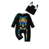 Baby Halloween Skull Character Stylish Luminous Skeleton Rompers