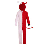 3-12Y Kid Girl Red and White One-piece Devil Suits