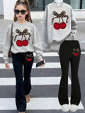 3-12T Kid Girl Suits Youth Fashion Trends Long Sleeves Suits 2 Pcs Set