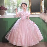 Kid Girl Host Evening Princess Piano Performance Dresses