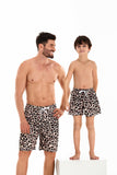 Family Matching Father Son Elastic Waistband Swimming Shorts Trunks Swimsuits