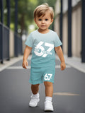 2026 New Sports Style Round Neck Short-sleeved Shorts Set Is Loose and Comfortable