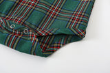 6M-3Y Baby Boy Formal Suit Long Sleeve Plaid Overalls Suit 4 Pcs Set